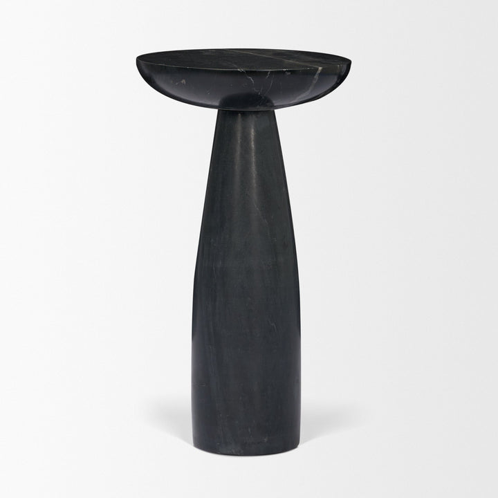 Bellancia Nero Black Marquina Marble Pedestal Side Table