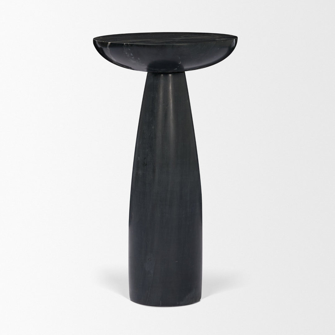 Bellancia Nero Black Marquina Marble Pedestal Side Table