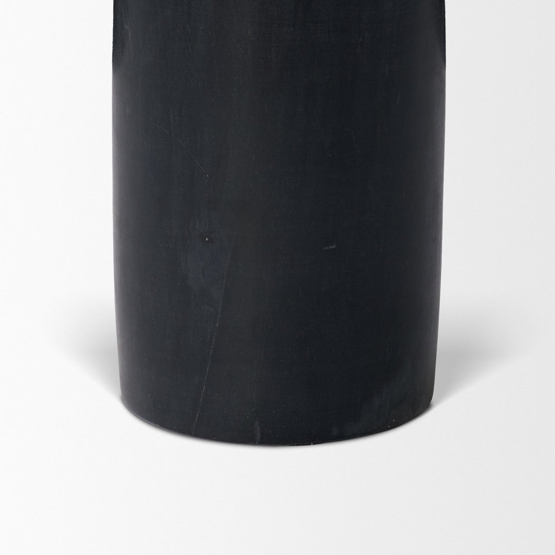 Bellancia Nero Black Marquina Marble Pedestal Side Table