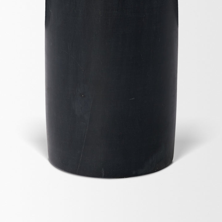 Bellancia Nero Black Marquina Marble Pedestal Side Table