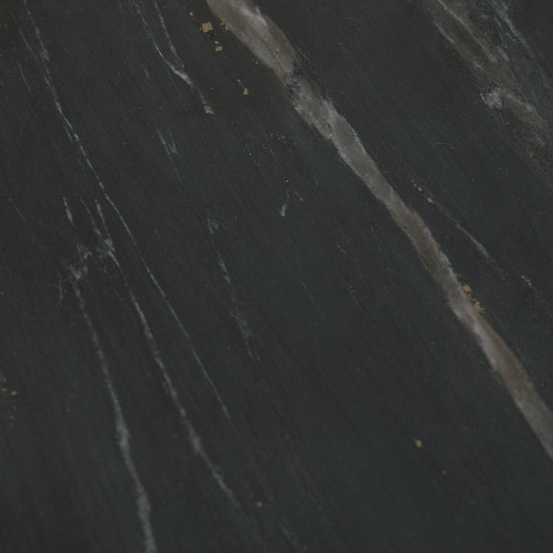 Bellancia Nero Black Marquina Marble Pedestal Side Table