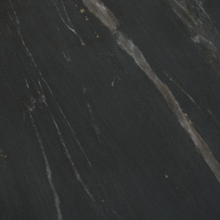 Bellancia Nero Black Marquina Marble Pedestal Side Table