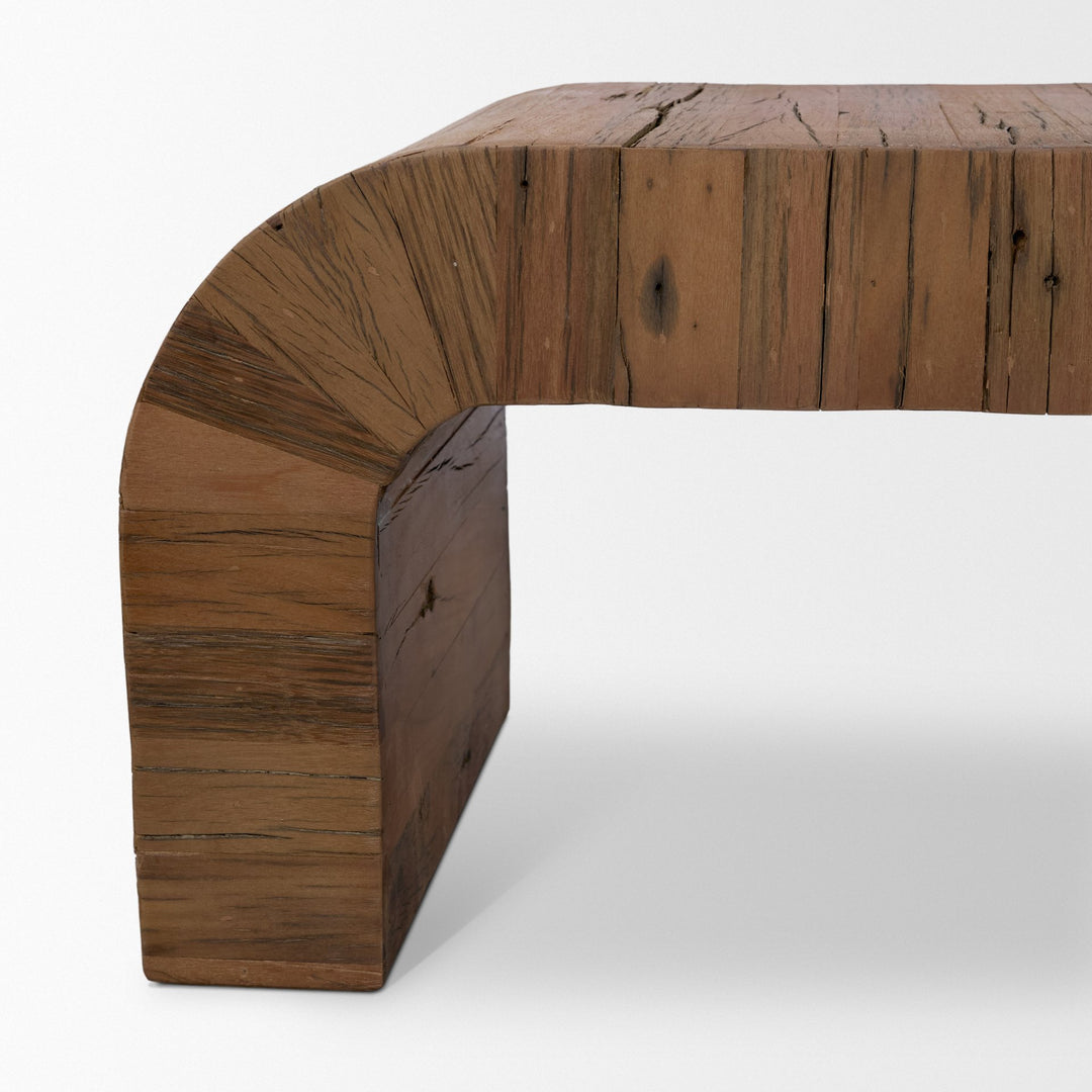 Denton Medium Brown Relcaimed Wood Bench