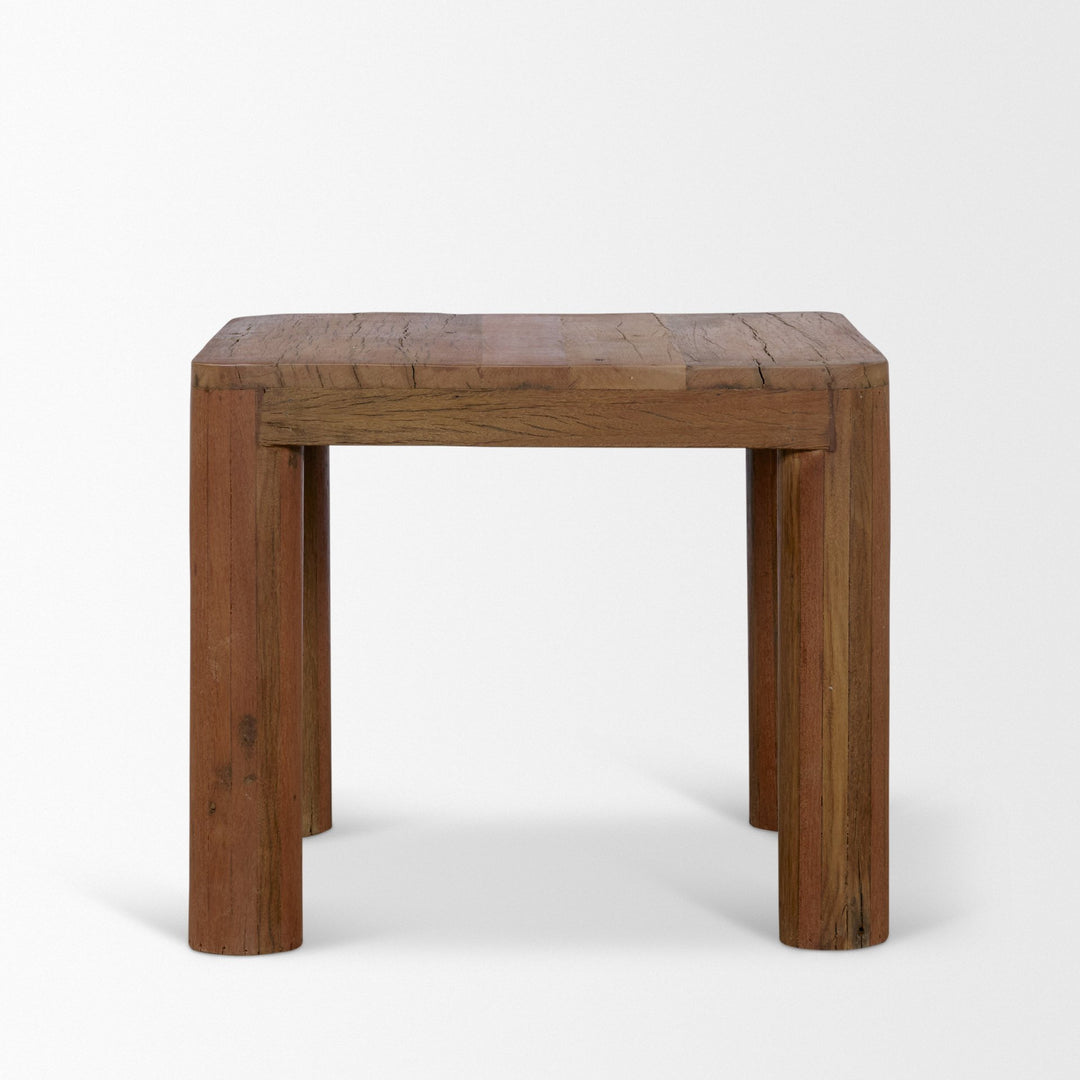 Hewitt Square Smooth Reclaimed Wood Side Table