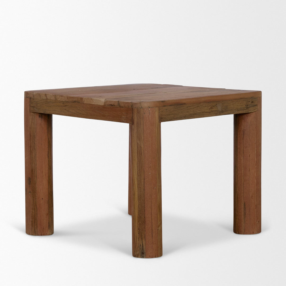 Hewitt Square Smooth Reclaimed Wood Side Table
