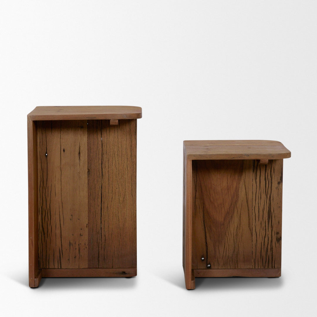 Lucan Mid-Dark Brown Reclaimed Wood Side Tables