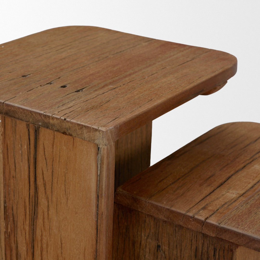 Lucan Mid-Dark Brown Reclaimed Wood Side Tables