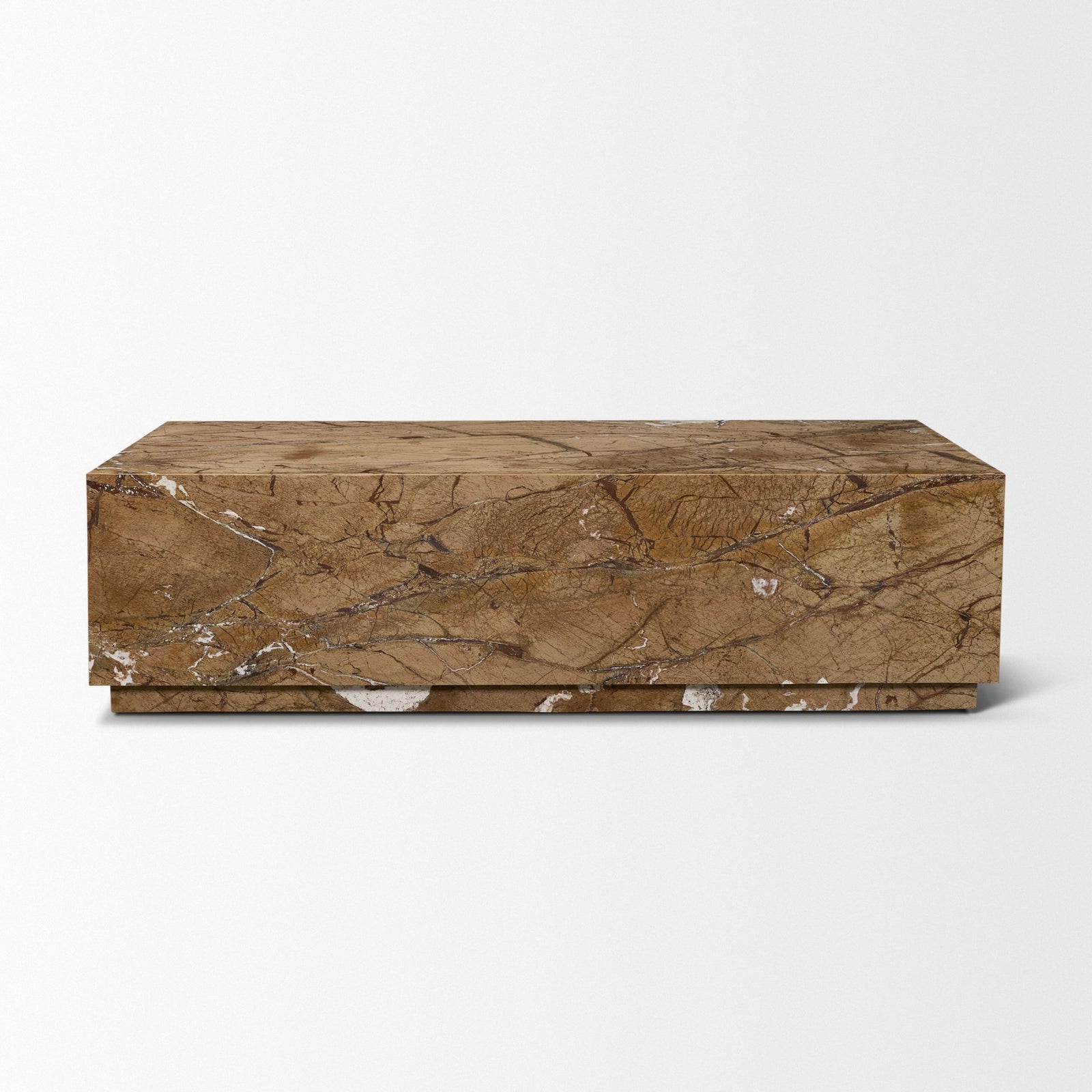 Matteo Solid Rainforest Rust Marble Rectangular Coffee Table
