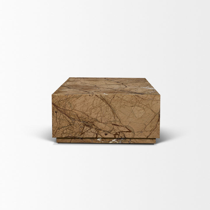 Matteo Solid Rainforest Rust Marble Rectangular Coffee Table