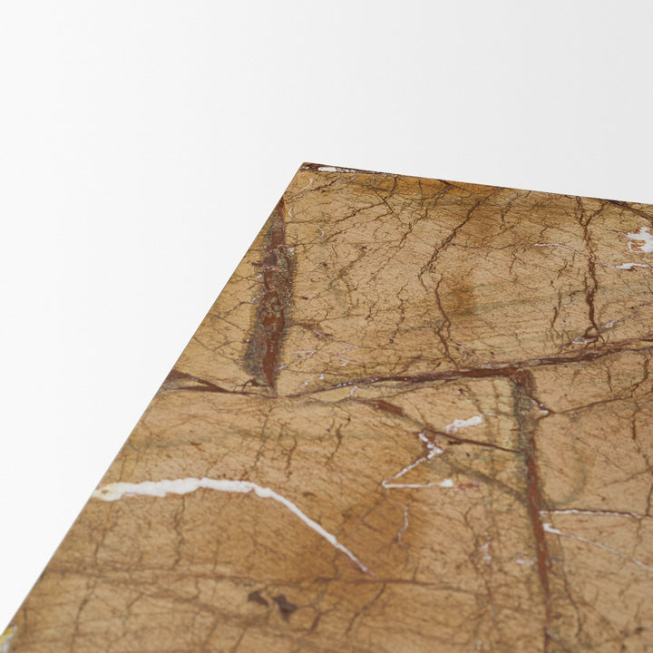 Matteo Solid Rainforest Rust Marble Rectangular Coffee Table