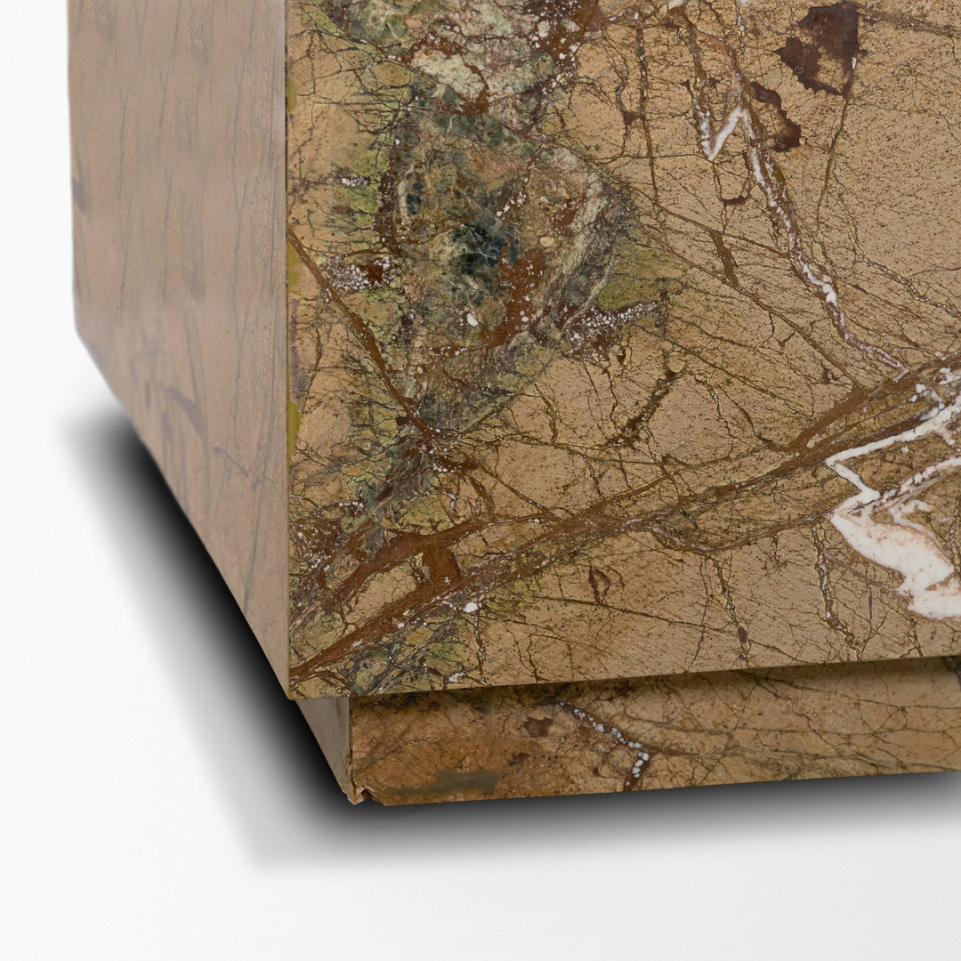 Matteo Solid Rainforest Rust Marble Rectangular Coffee Table