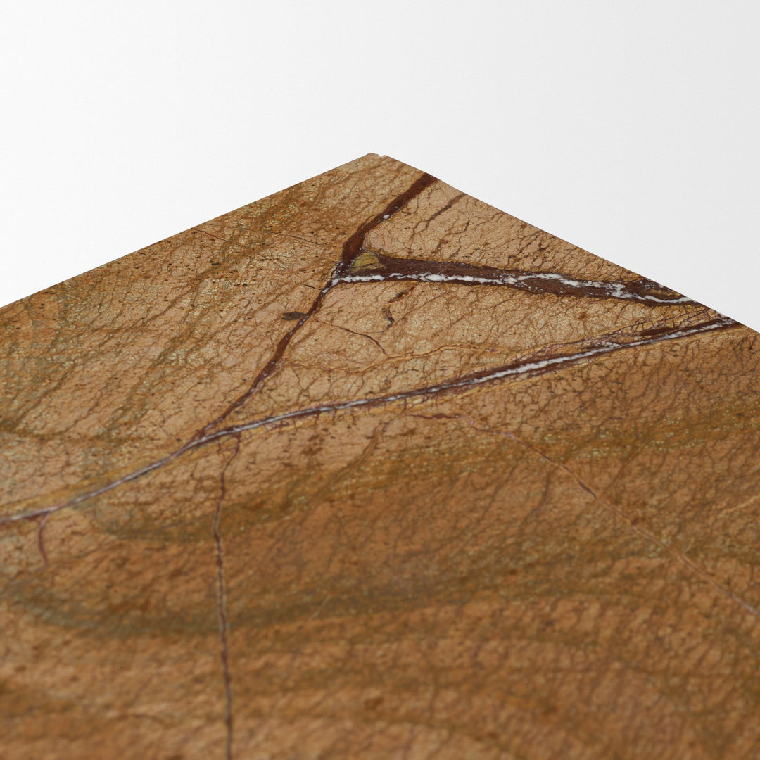 Matteo Solid Rainforest Rust Marble Square Side Table