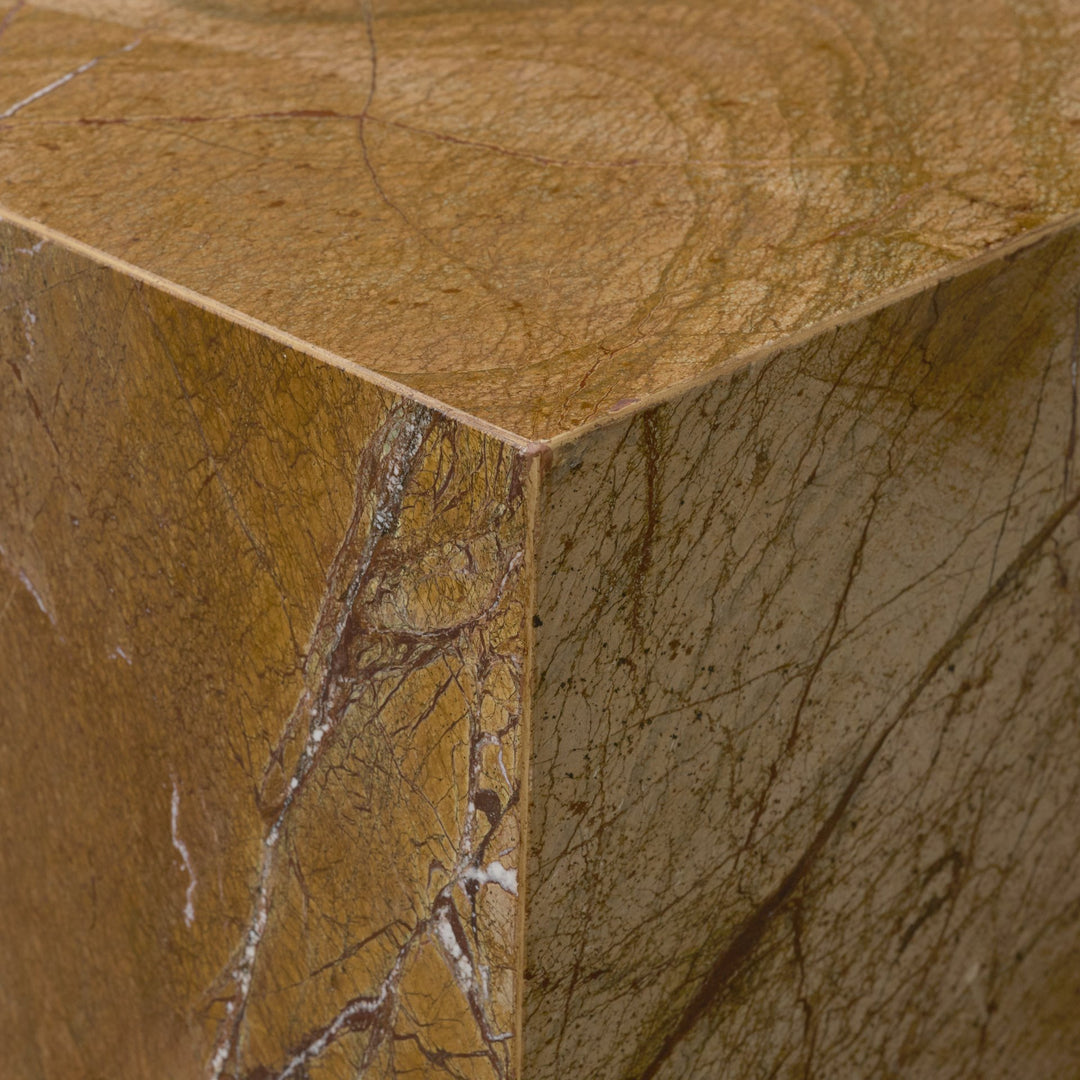 Matteo Solid Rainforest Rust Marble Square Side Table