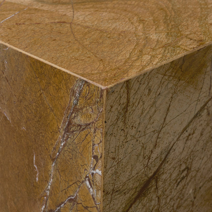 Matteo Solid Rainforest Rust Marble Square Side Table