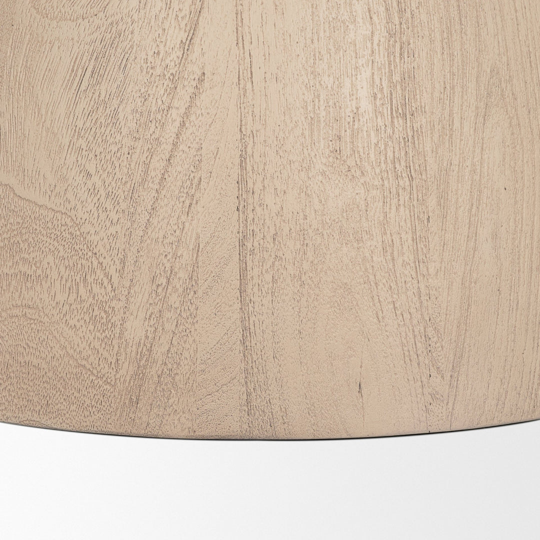 Allyson 36" Light Wood Base w/ Travertine Top Coffee Table