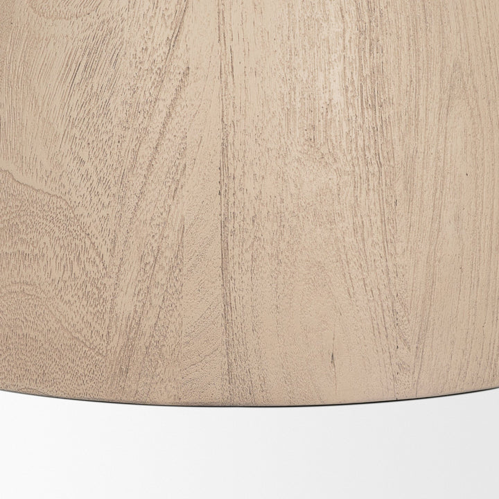 Allyson 36" Light Wood Base w/ Travertine Top Coffee Table