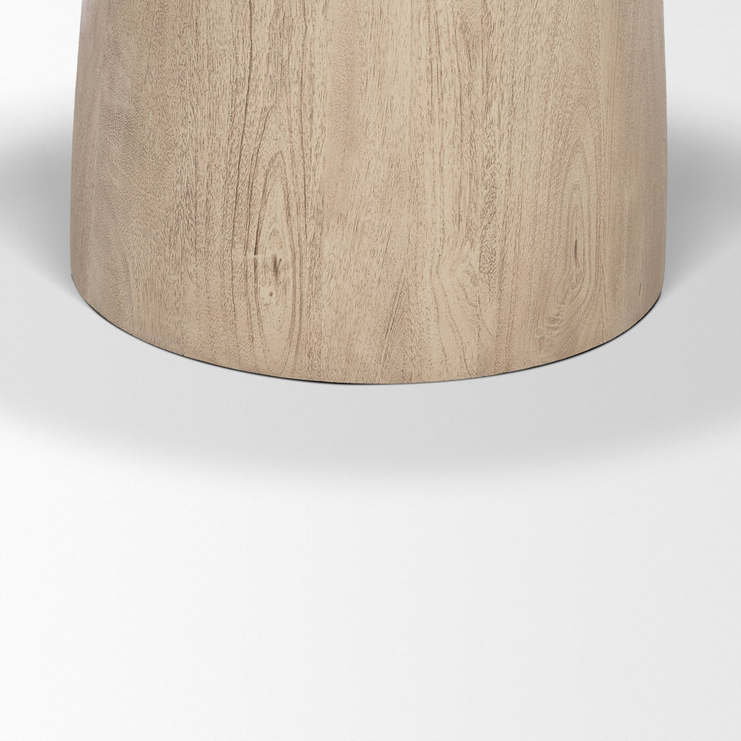 Allyson 42" Light Wood Base w/ Travertine Top Dining Table