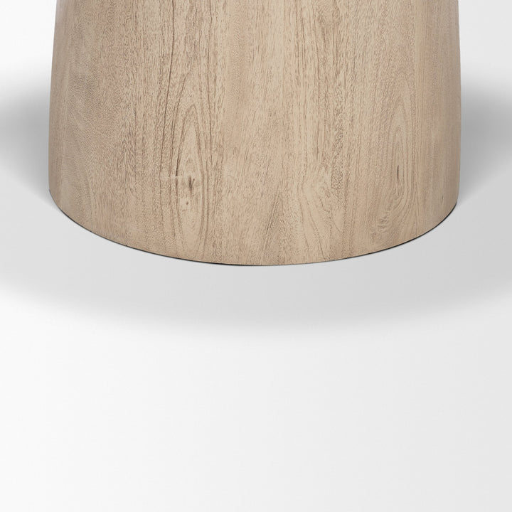 Allyson 42" Light Wood Base w/ Travertine Top Dining Table