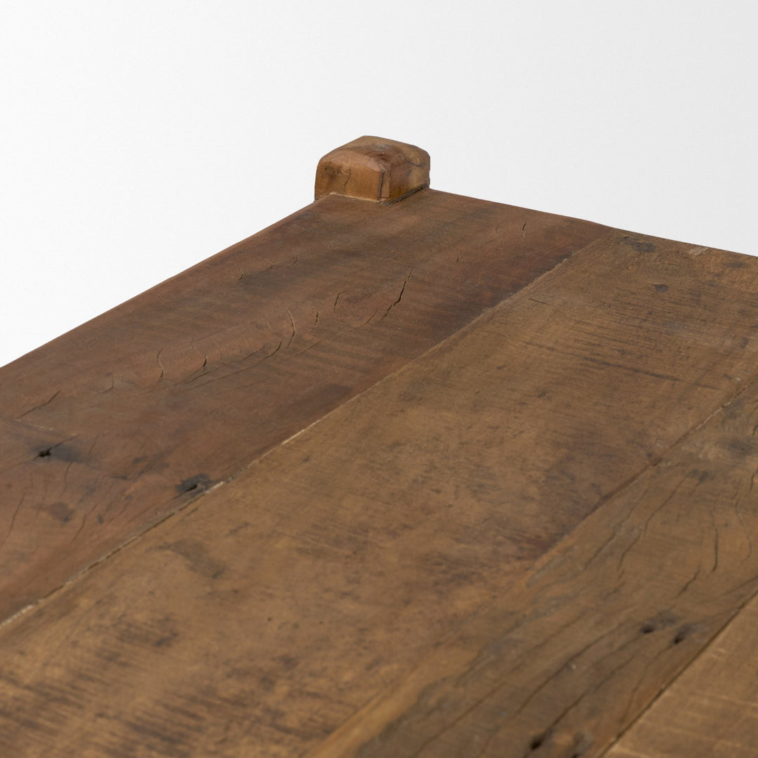Ashwick Dark Brown Reclaimed Wood Square Coffee Table