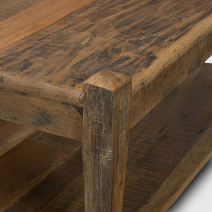 Ashwick Dark Brown Reclaimed Wood Square Coffee Table