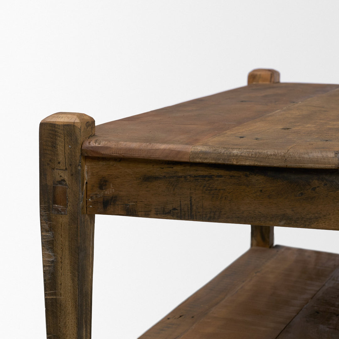 Ashwick Dark Brown Reclaimed Wood Square Coffee Table