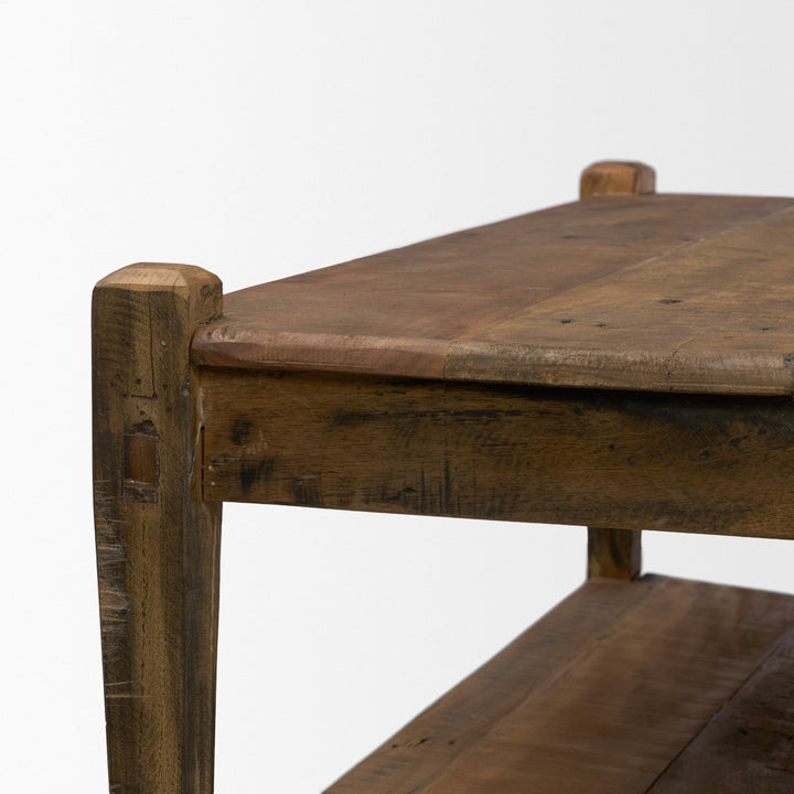 Ashwick Dark Brown Reclaimed Wood Square Coffee Table
