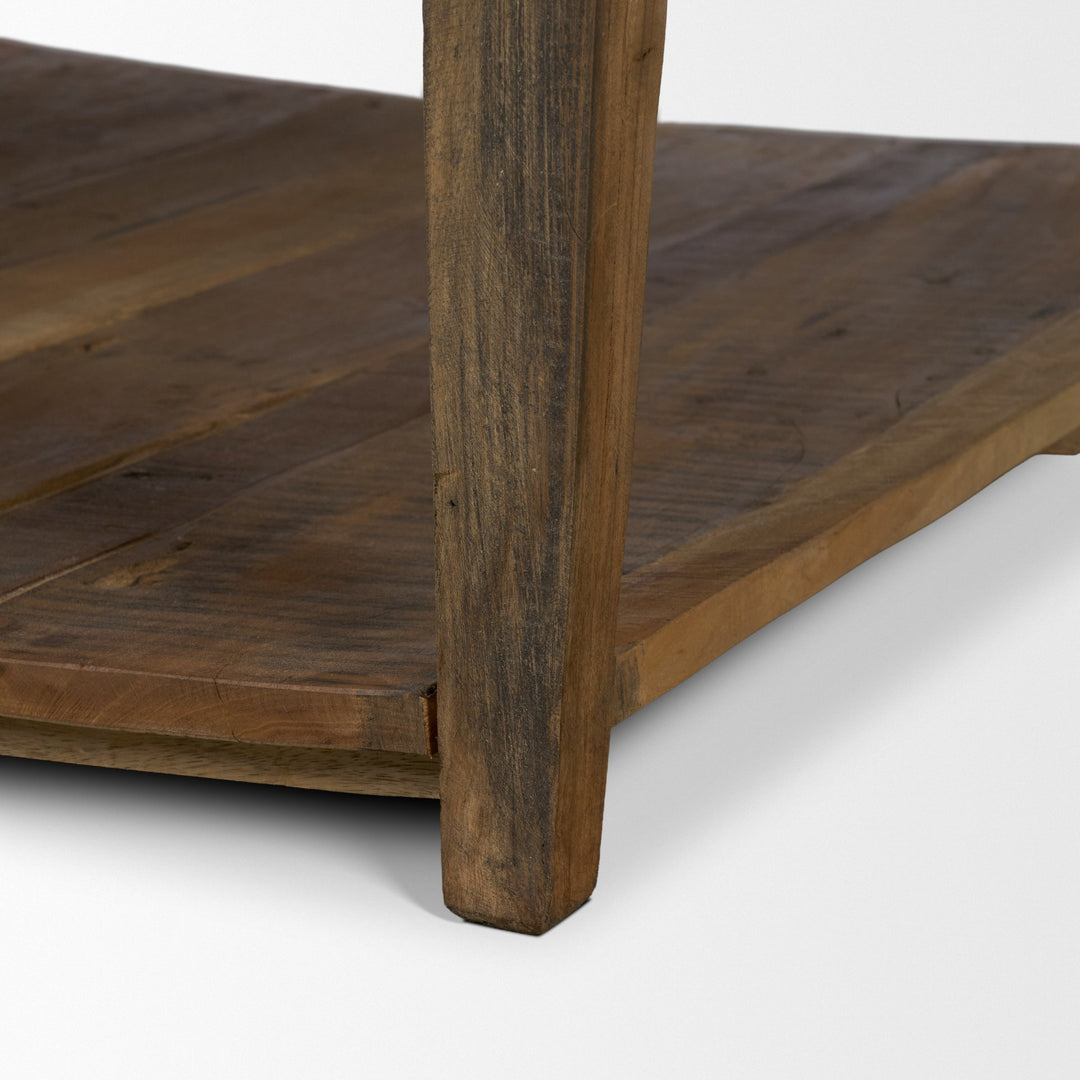 Ashwick Dark Brown Reclaimed Wood Square Coffee Table