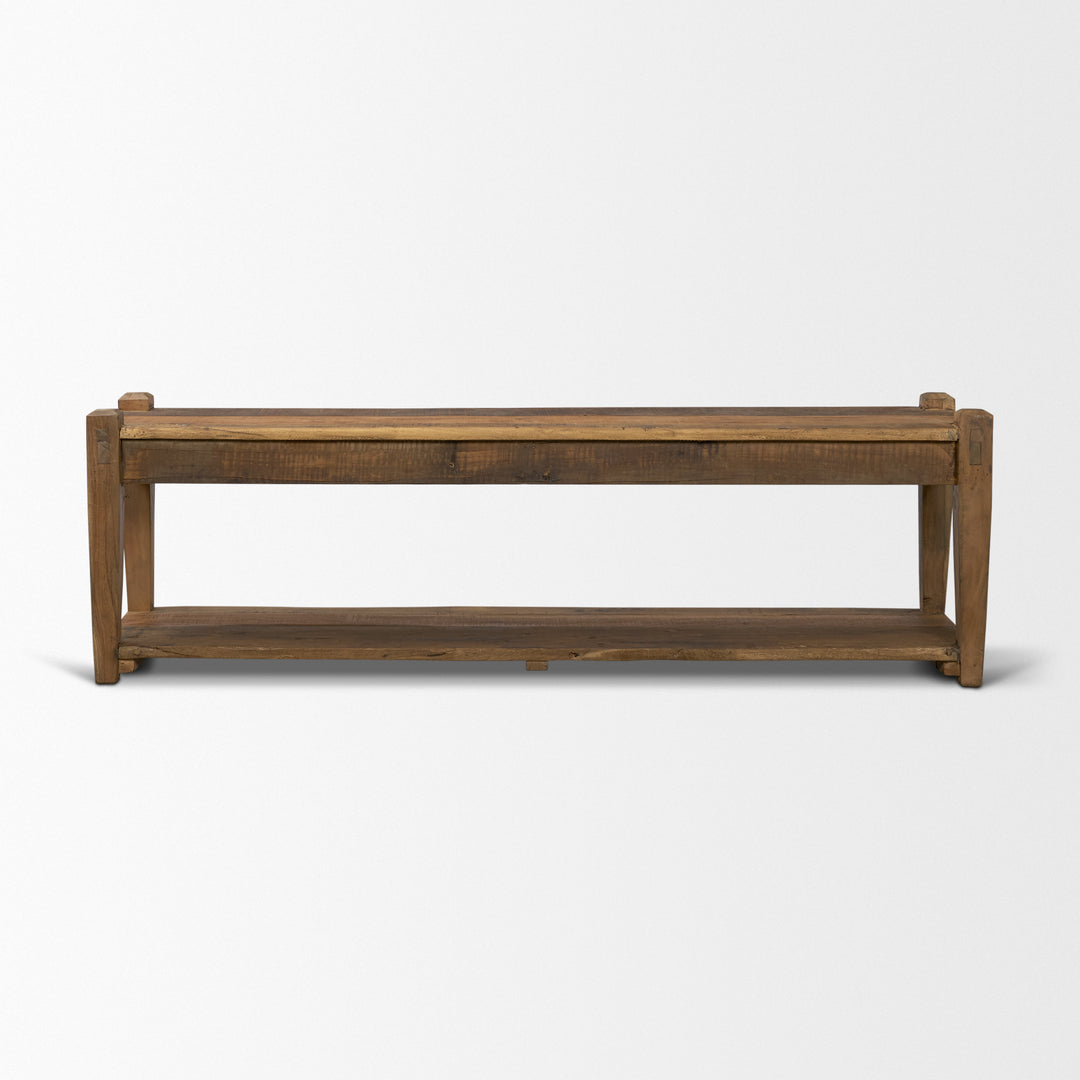 Ashwick Dark Brown Reclaimed Wood Bench