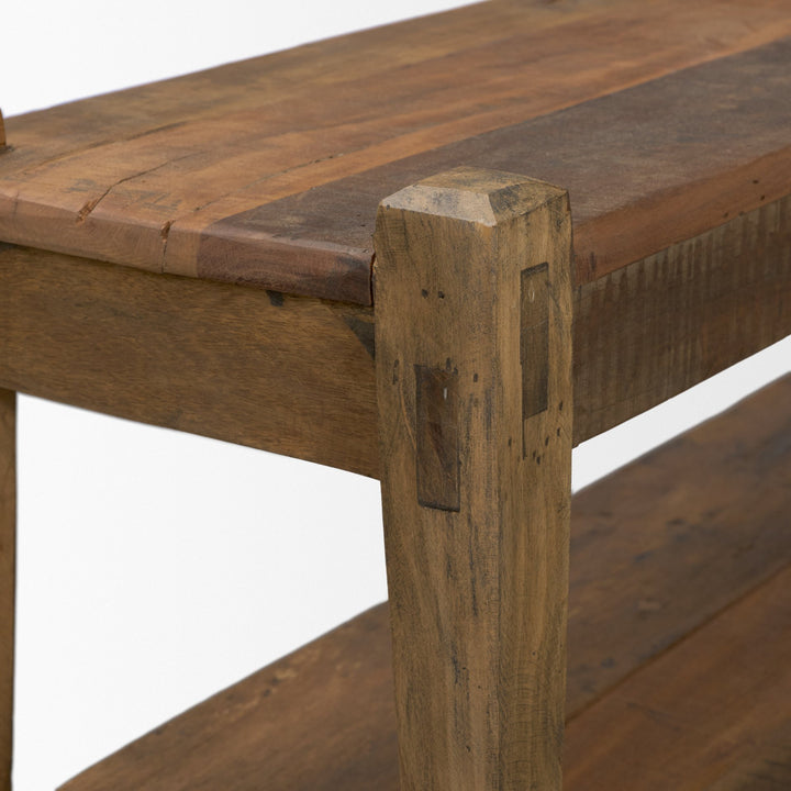 Ashwick Dark Brown Reclaimed Wood Bench