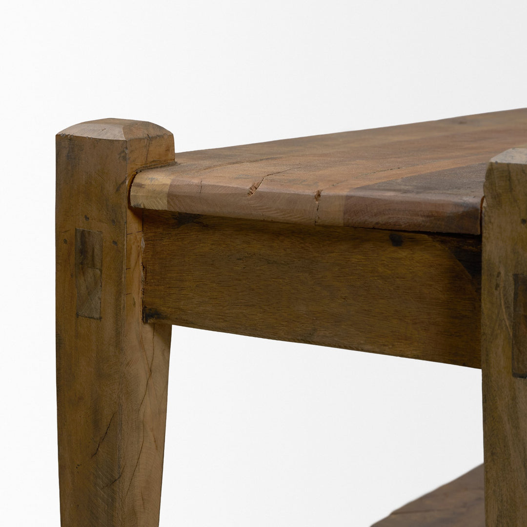 Ashwick Dark Brown Reclaimed Wood Bench