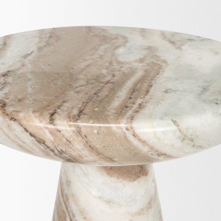 Bellancia Rosa Pink Marble Pedestal Side Table