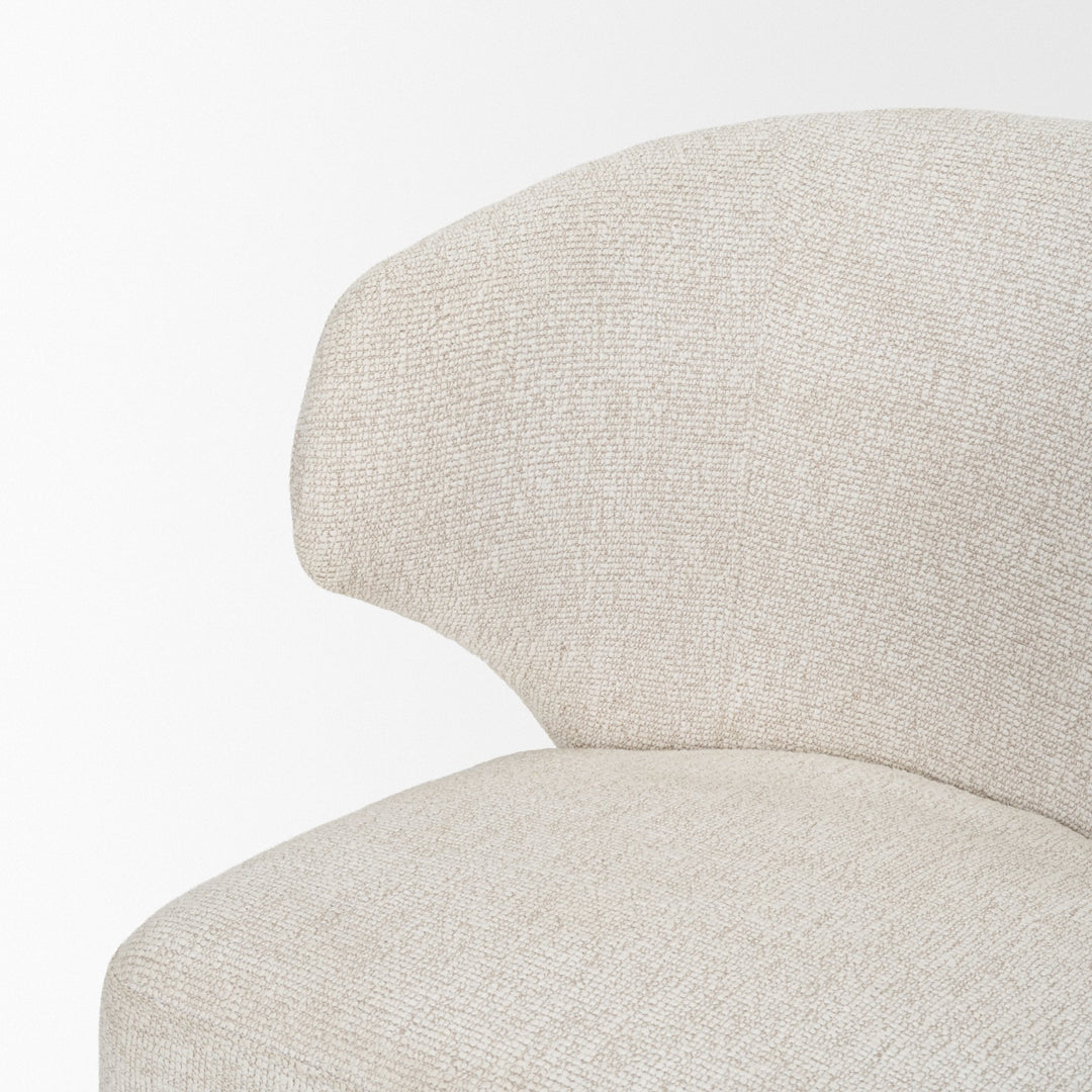 Niles 22.5L x 24.5W x 32H Cream Fabric Seat W/ Med Brown Wooden Legs Wingback Dining Chair (G520-4A)