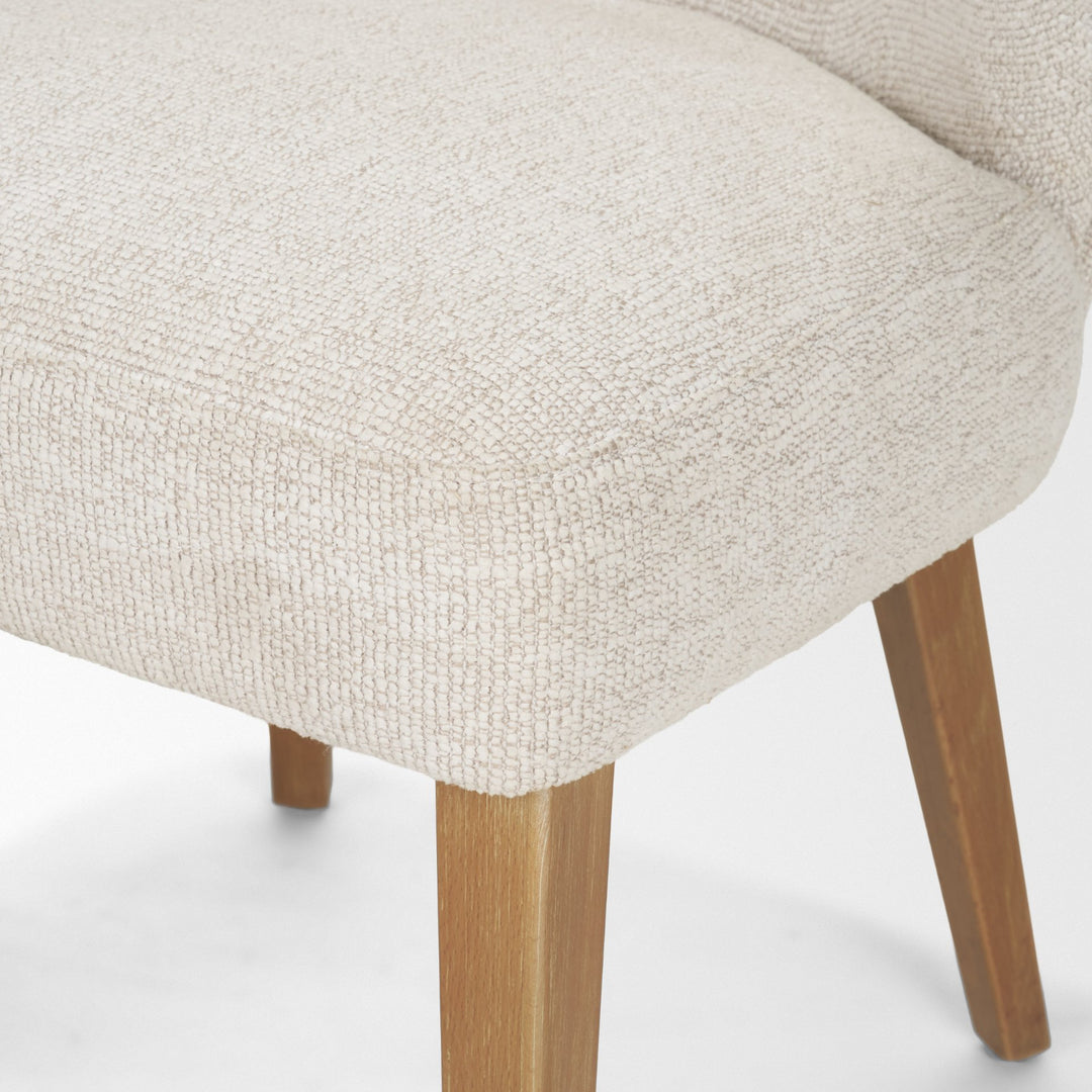 Niles 22.5L x 24.5W x 32H Cream Fabric Seat W/ Med Brown Wooden Legs Wingback Dining Chair (G520-4A)