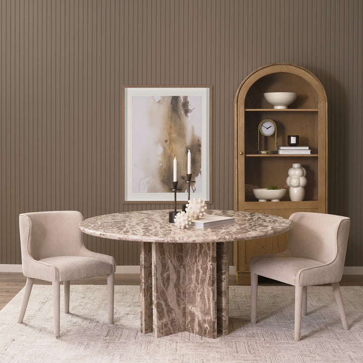 Nolan Slope Cream Chenille Dining Chair