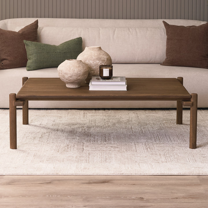 Riven Oak Wood Rectangular Coffee Table