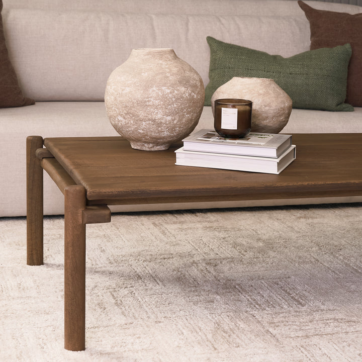 Riven Oak Wood Rectangular Coffee Table
