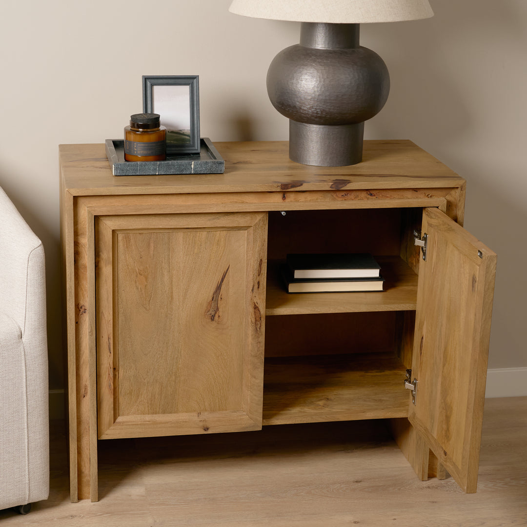 Notts Brown Wood 2-Door Accent Cabinet