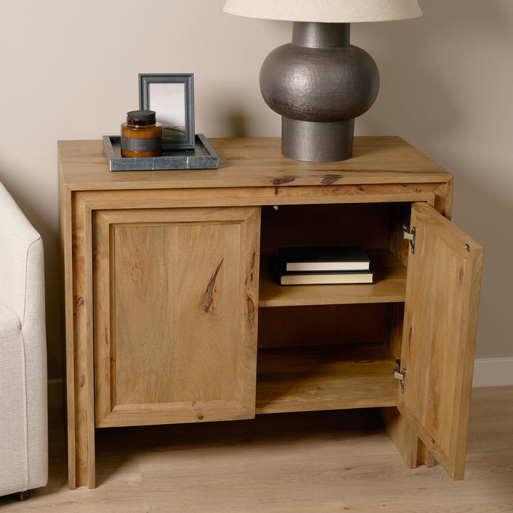 Notts Brown Wood 2-Door Accent Cabinet