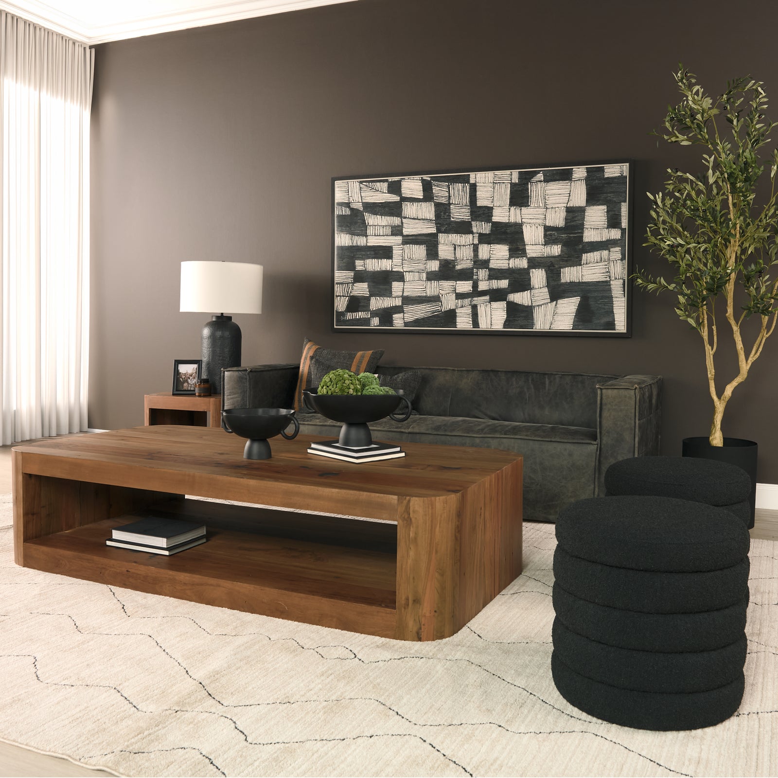 Dunmore Solid Wood Rectangular Open Shelf Coffee Table