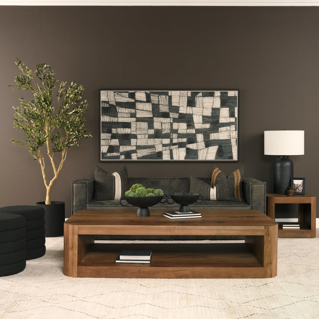 Dunmore Solid Wood Rectangular Open Shelf Side Table