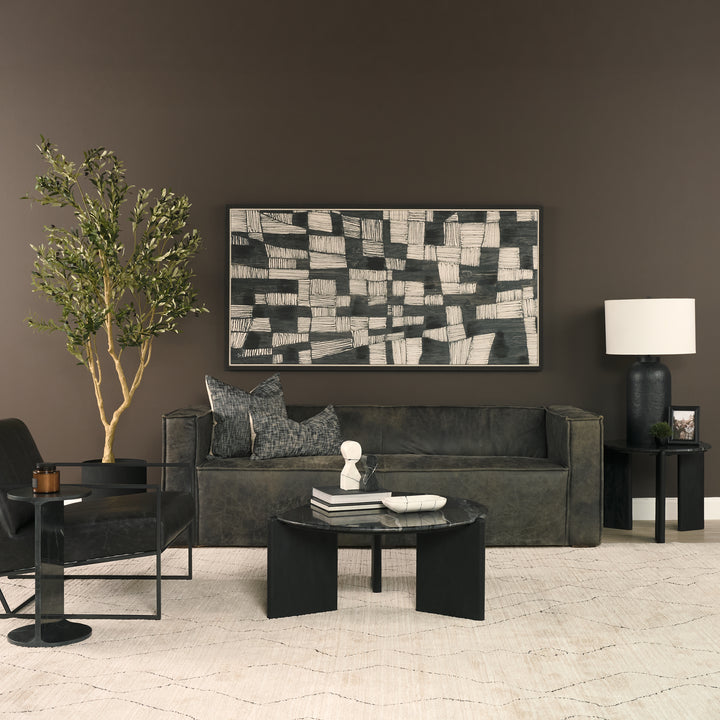 Rumer Black Wood w/ Black Marble Coffee Table