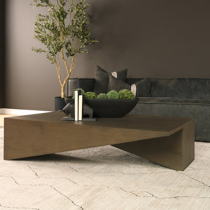 West Mid-Brown Oak Wood Rectangular Coffee Table