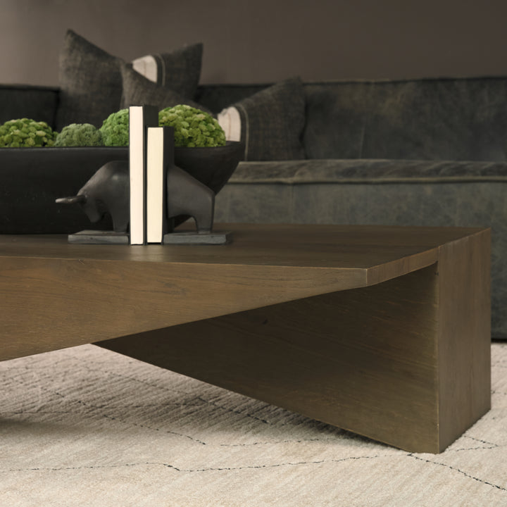 West Mid-Brown Oak Wood Rectangular Coffee Table