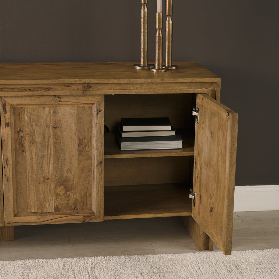 Notts Brown Wood 4-Door Closed Sideboard