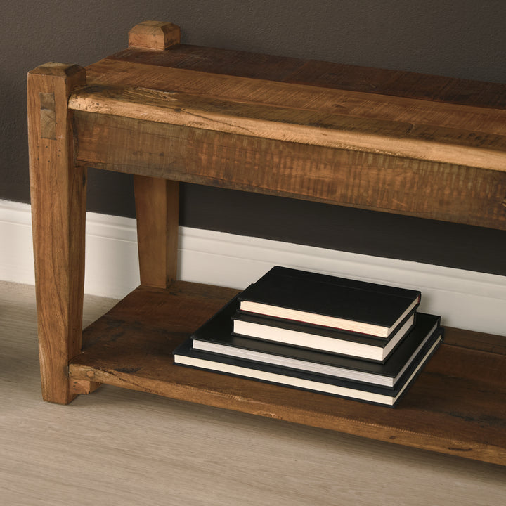 Ashwick Dark Brown Reclaimed Wood Bench
