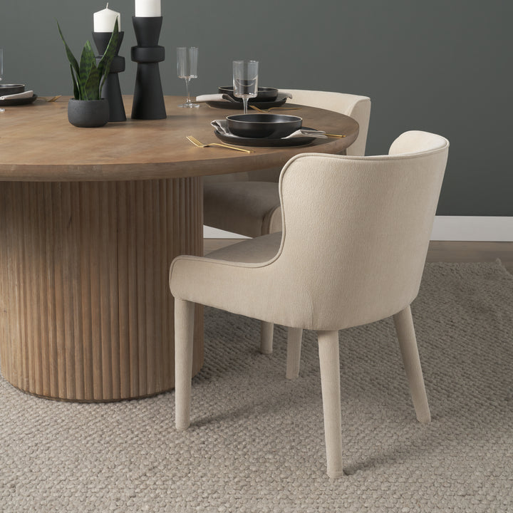 Nolan Slope Cream Chenille Dining Chair