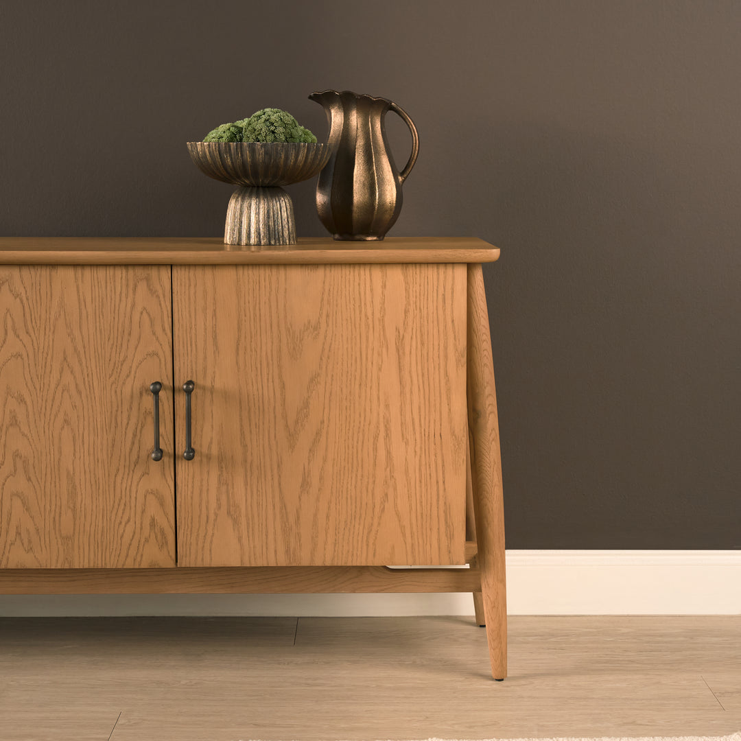 Hollis Warm Brown Wood 4-Door Closed Sideboard