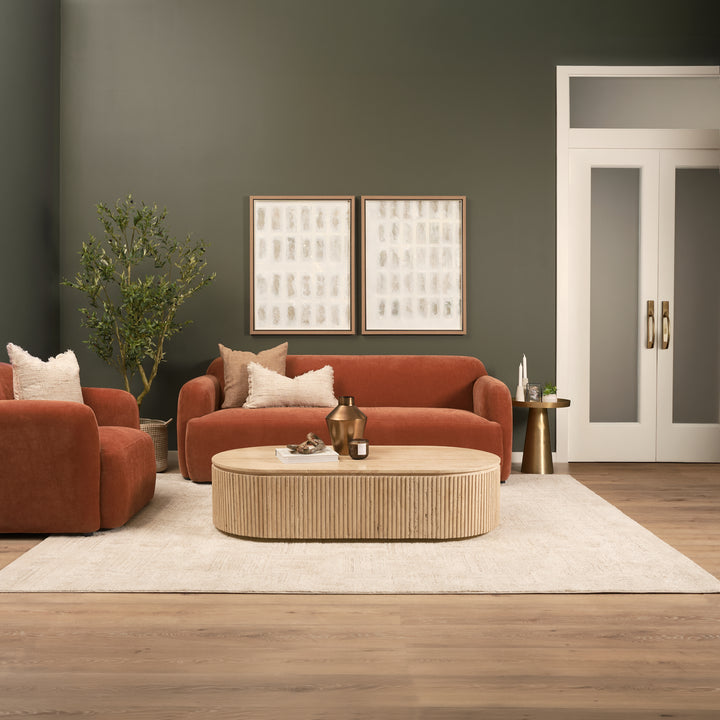 Saga Stonewashed Rust Chenille Fabric Upholstered Chair