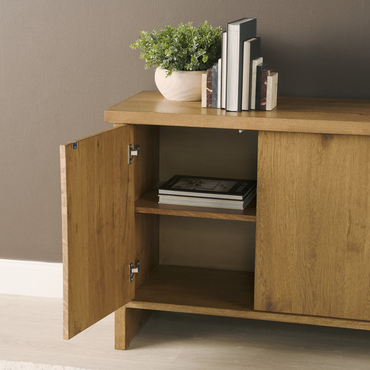 Alcott Brown Wood 4 Door Closed Sideboard