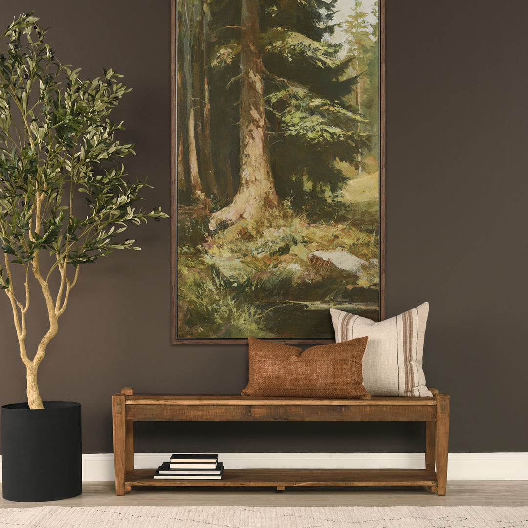 Ashwick Dark Brown Reclaimed Wood Bench